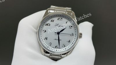 Longines Master Men 2824 Automatic Movement White Steel Strap White 40mm Watch